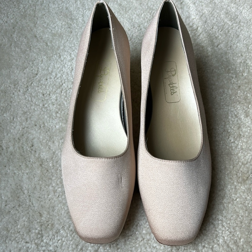 Dyeable slip on heels.  BRAND NEW NEVER WORN
